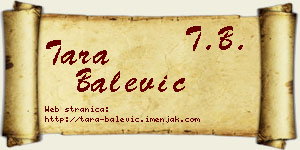 Tara Balević vizit kartica